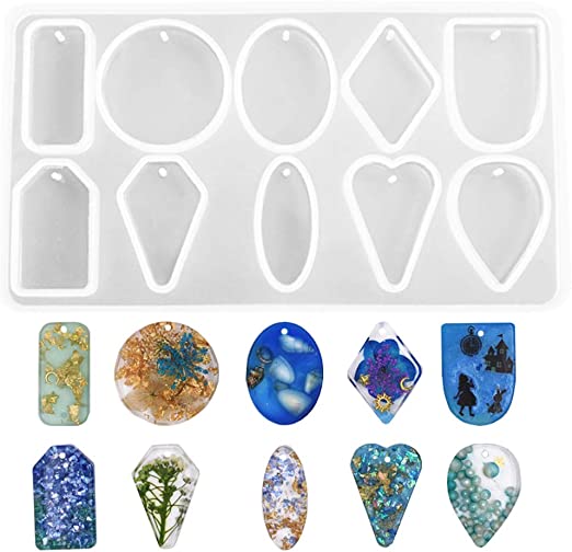 LEOBRO Cabochons Gem Jewelry Molde de silicona para resina epoxi, moldes de  resina para joyería, con