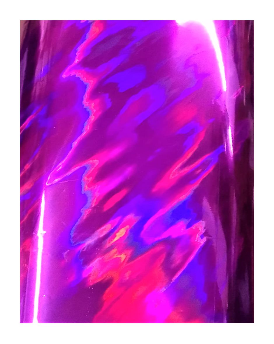 PACK X 15 Foil Hologramado Liso (Rainbow) Hoja A 29.7 X 21 CM.4 Fucsia