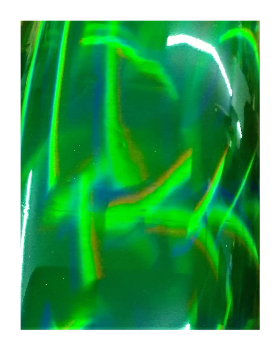 PACK X 15 Foil Hologramado Liso (Rainbow) Hoja A4 29.7 X 21 CM. Verde