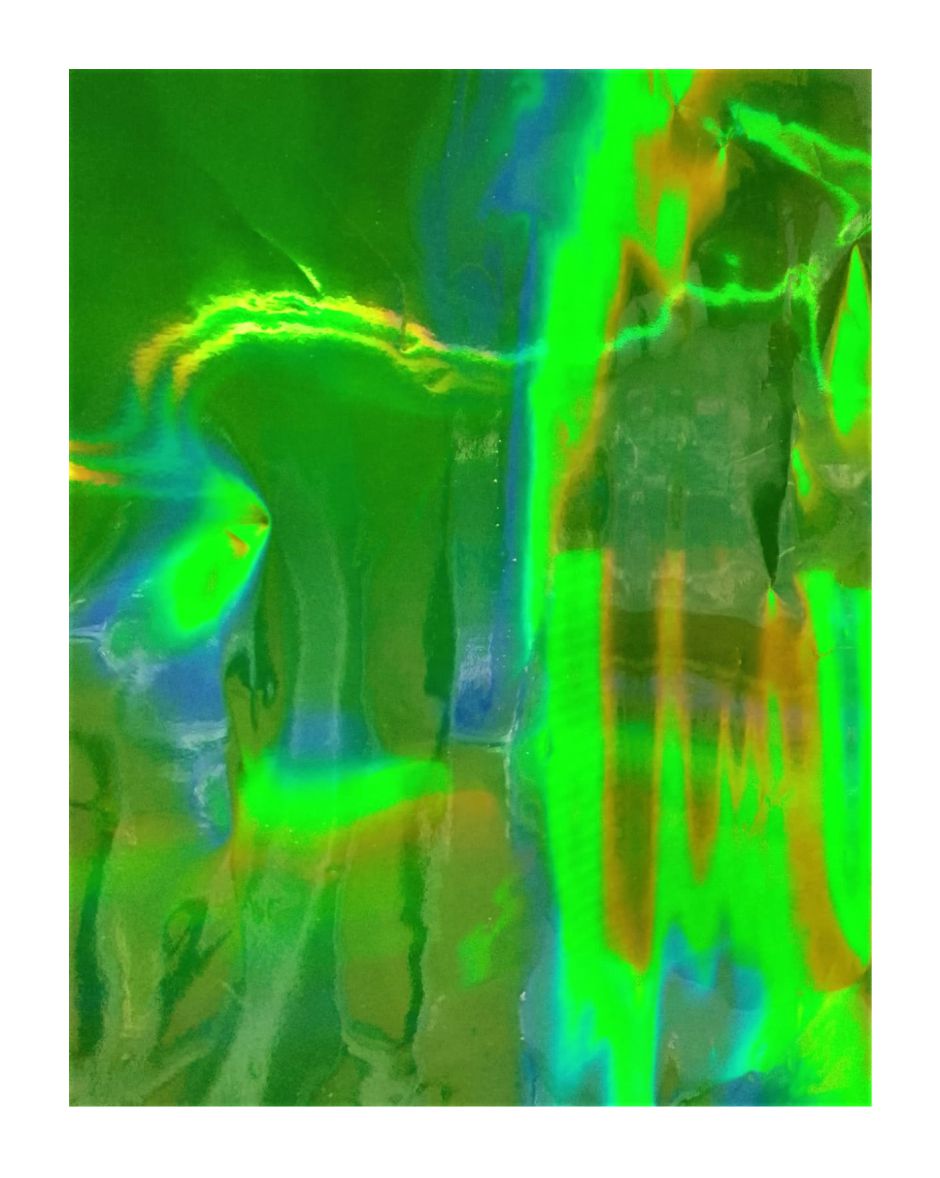 PACK X 15 Foil Hologramado Liso (Rainbow) Hoja A4 29.7 X 21 CM. Verde