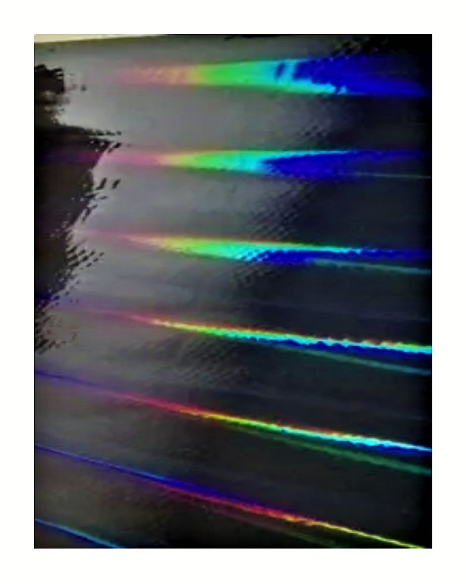 PACK X 15 Foil Hologramado Liso (Rainbow) Hoja A4 29.7 X 21 CM. Negro