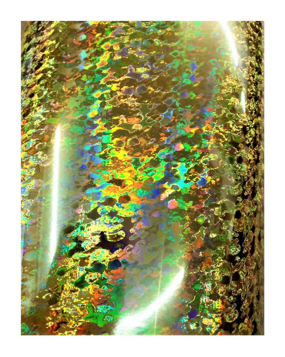 PACK X 15 Foil Hologramado Tramado Hoja A4 29.7 X 21 CM. Camuflado Oro