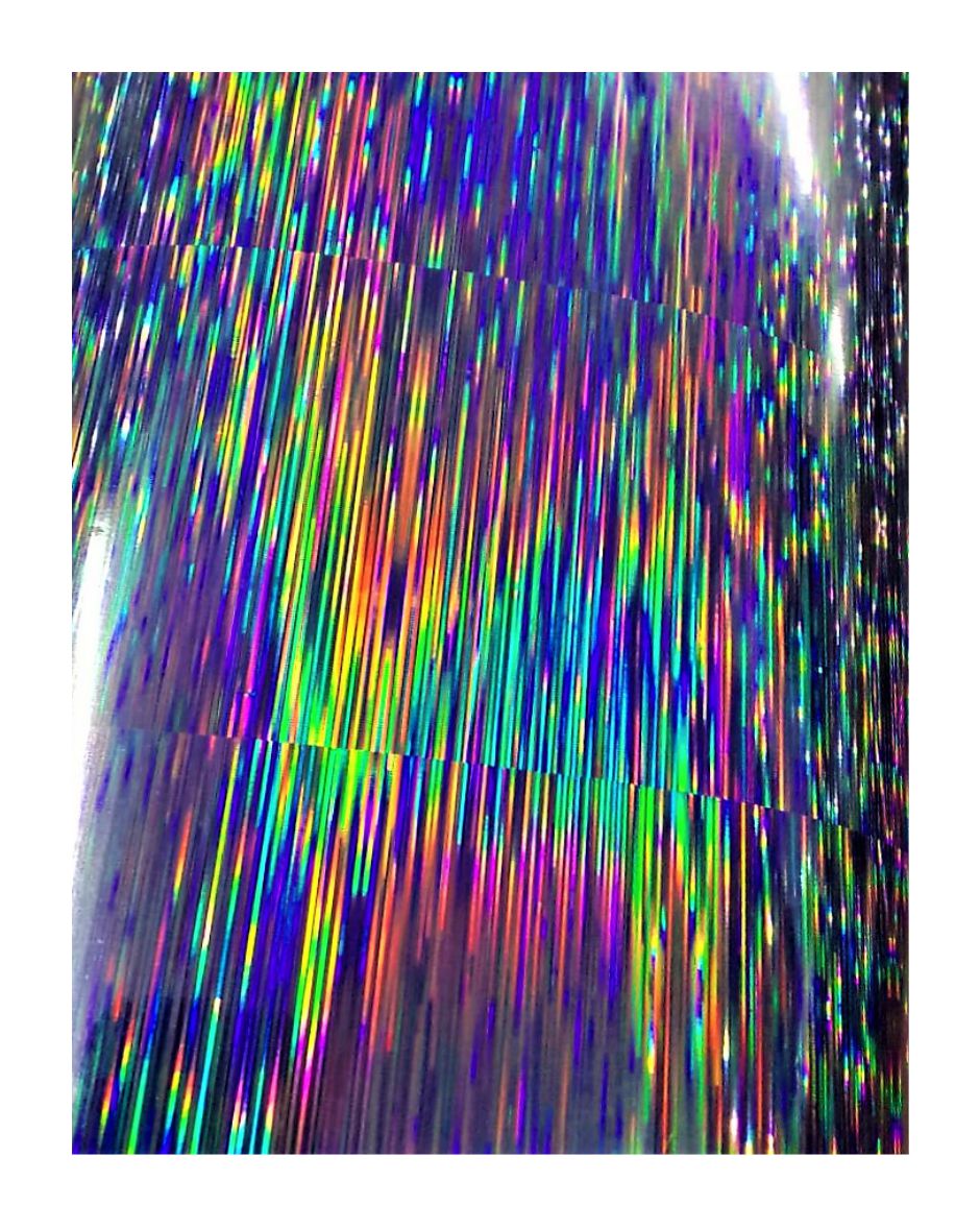 PACK X 15 Foil Hologramado Tramado Hoja A4 29.7 X 21 CM. Cepillado Plata