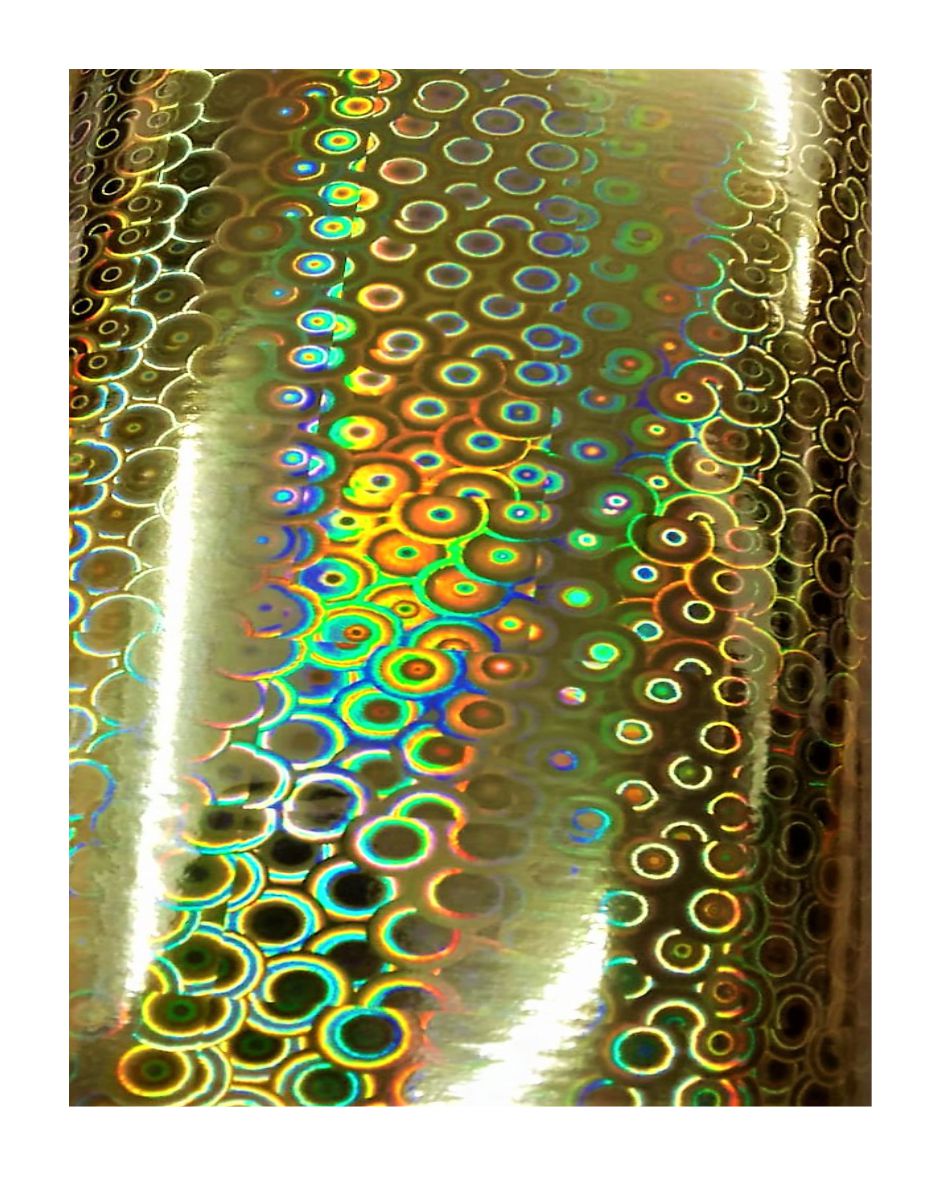 PACK X 15 Foil Hologramado Tramado Hoja A4 29.7 X 21 CM. Ojos Oro