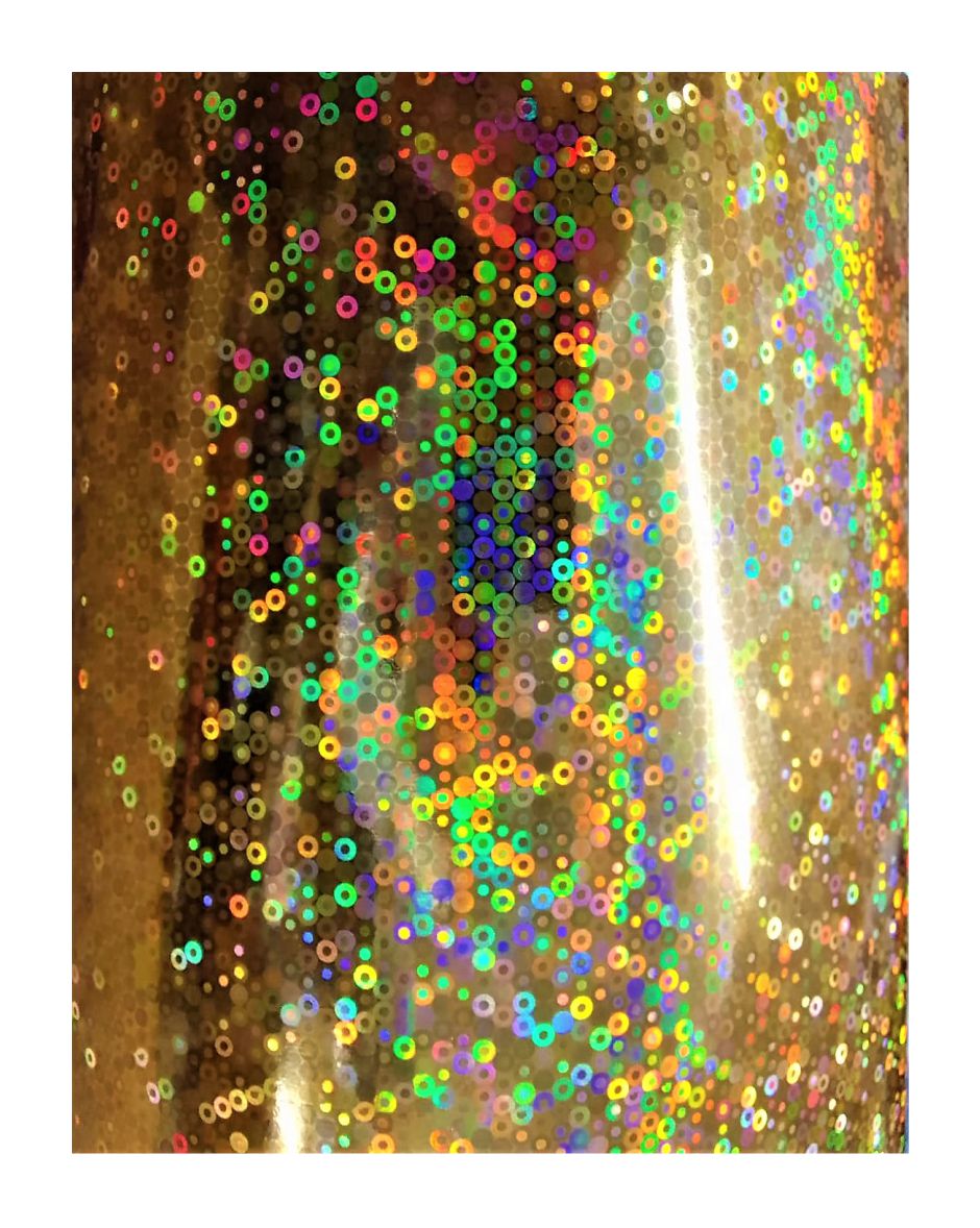 PACK X 15 Foil Hologramado Tramado Hoja A4 29.7 X 21 CM. Lentejuelas Oro