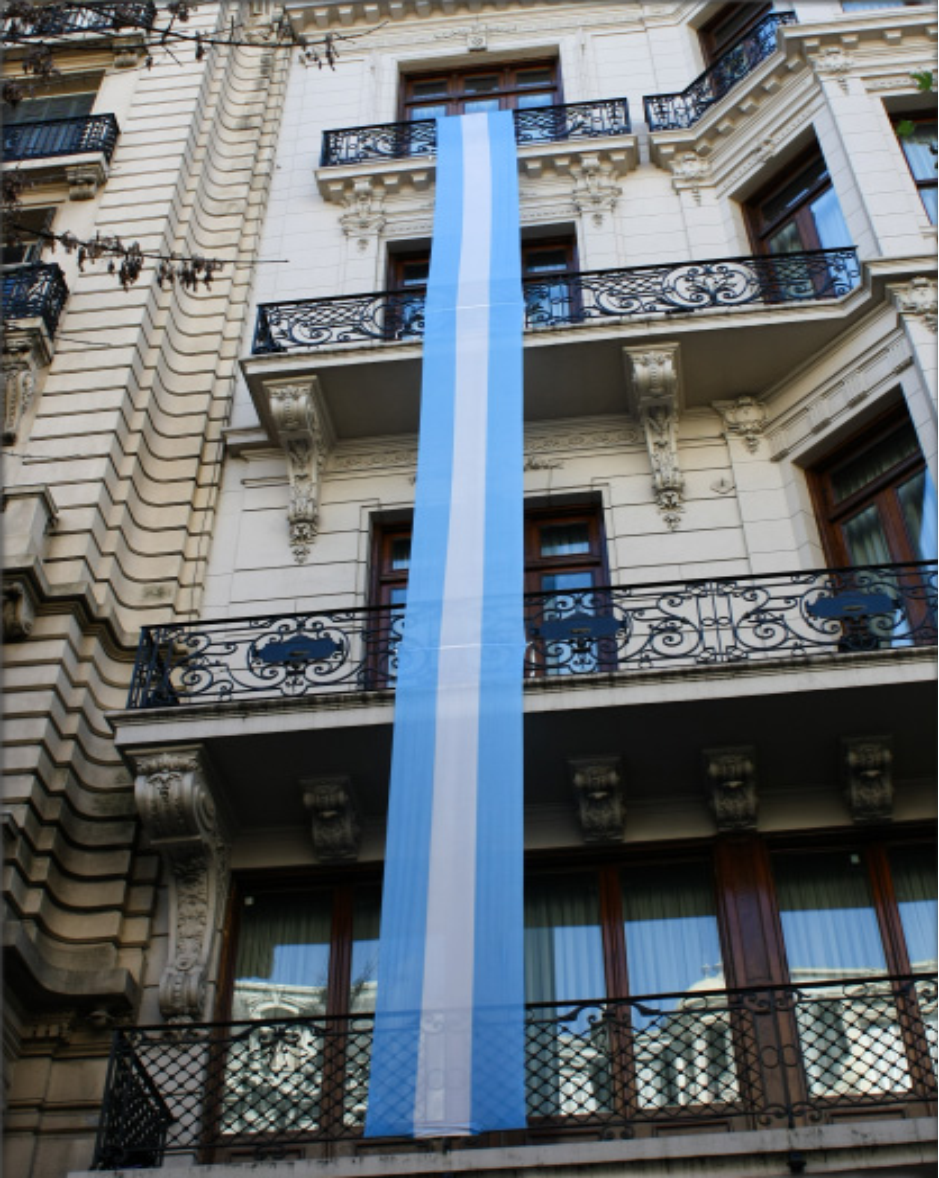 BANDERA ARGENTINA TELA MEDIDA 60 CM. X 500 CM.