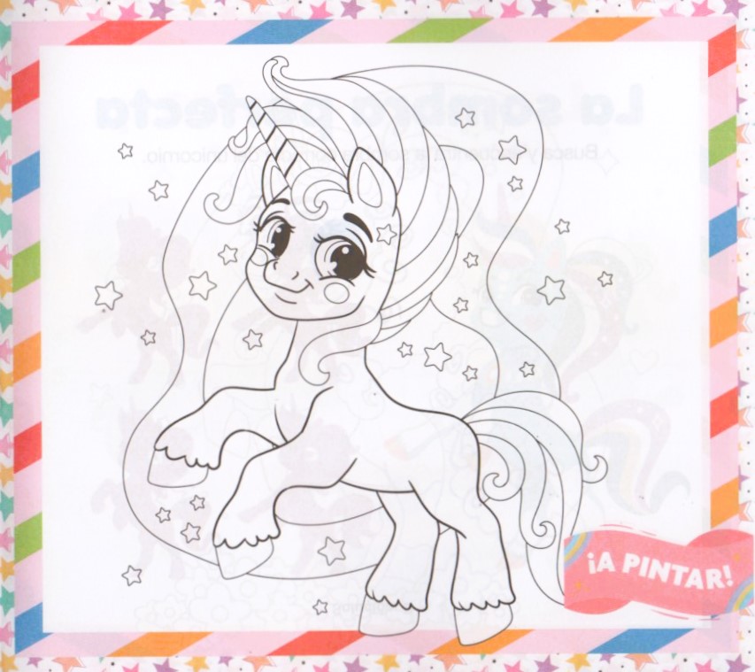 PACK X 2 LIBROS pintar a jugar con amigos Unicornios con stickers 48 Paginas formato 20 x 23 cm.