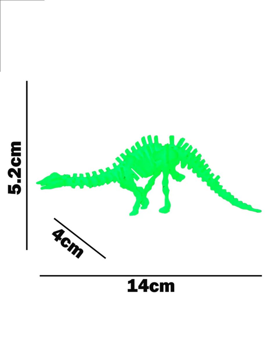 PACK X 2 DIPLODOCUS DINOSAURIOS PARA ARMAR QUE BRILLAN EN LA OSCURIDAD 