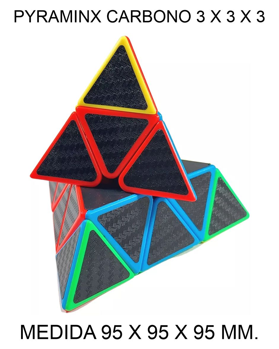 CUBO DE RUBIK O MAGICO MEILONG 3 X 3 X 3 MOYU PYRAMINX CARBONO 95 X 95 X 95 MM. PIRAMIDE