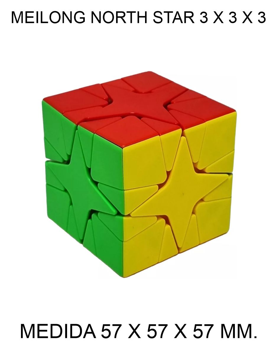 CUBO DE RUBIK O MAGICO MEILONG 3 X 3 X 3 MOYU NORTH STAR 57 X 57 X 57 MM. ESTRELLA DEL NORTE