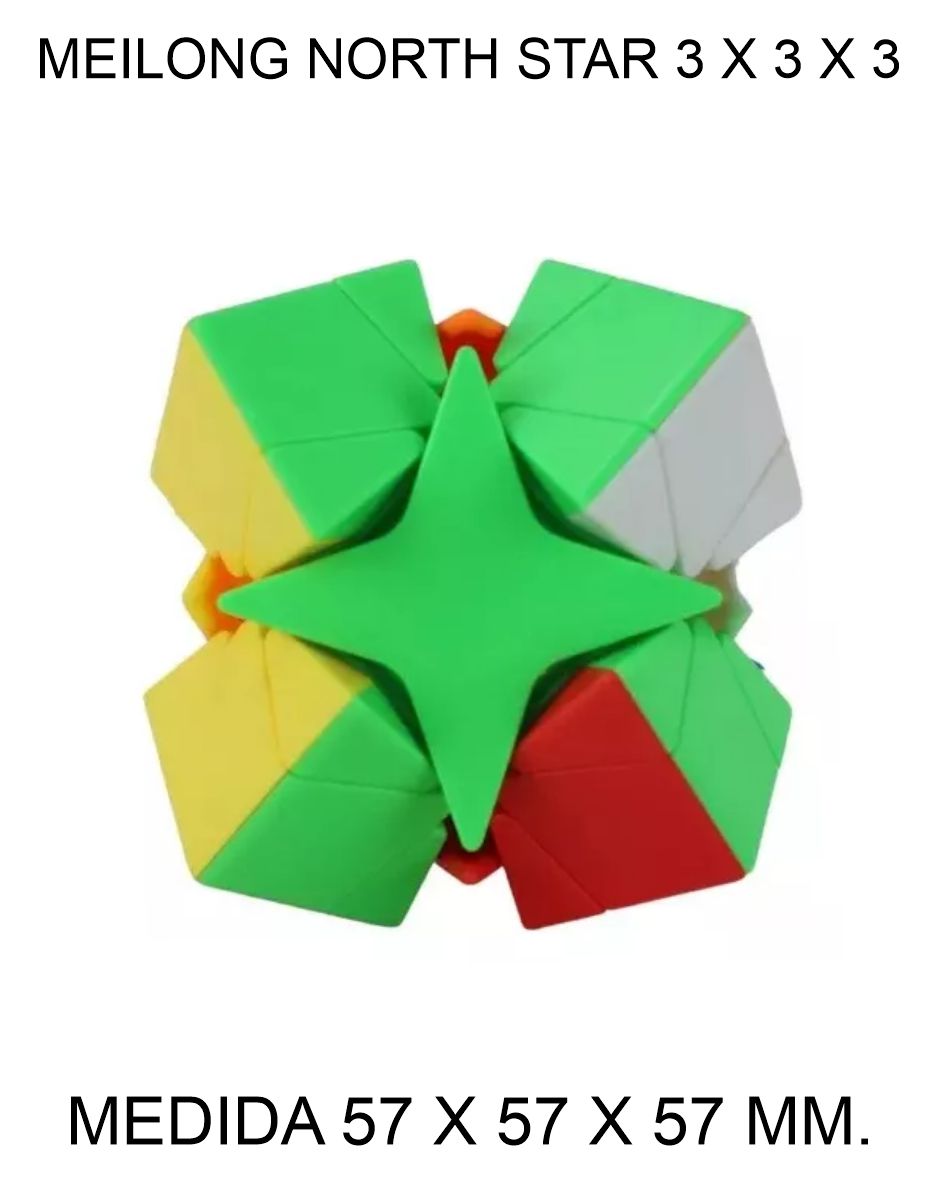 CUBO DE RUBIK O MAGICO MEILONG 3 X 3 X 3 MOYU NORTH STAR 57 X 57 X 57 MM. ESTRELLA DEL NORTE