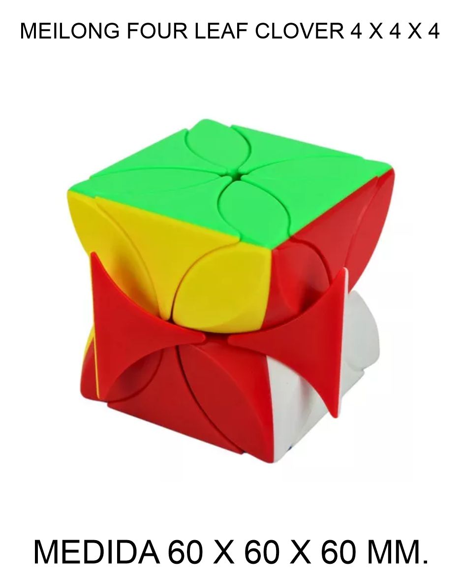 CUBO DE RUBIK O MAGICO MEILONG 4 X 4 X 4 MOYU FOUR LEAF CLOVER 60 X 60 X 60 MM. TREBOL CUATRO HOJAS