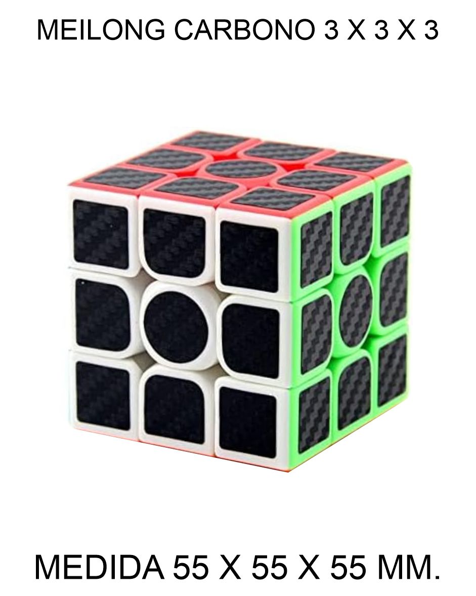 CUBO DE RUBIK O MAGICO MEILONG 3 X 3 X 3 MOYU CARBONO 55 X 55 X 55 MM. 