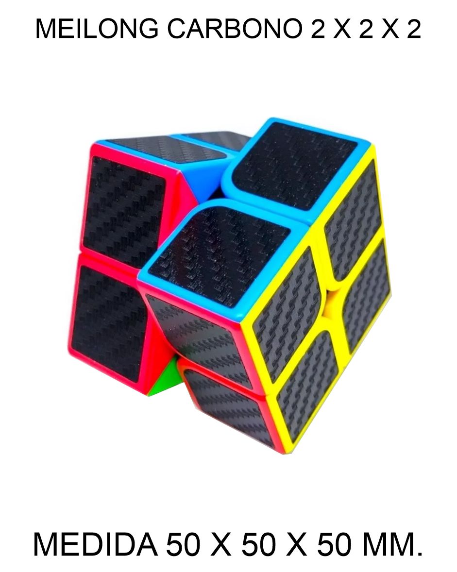 CUBO DE RUBIK O MAGICO MEILONG 2 X 2 X 2 MOYU CARBONO 50 X 50 X 50 MM. 