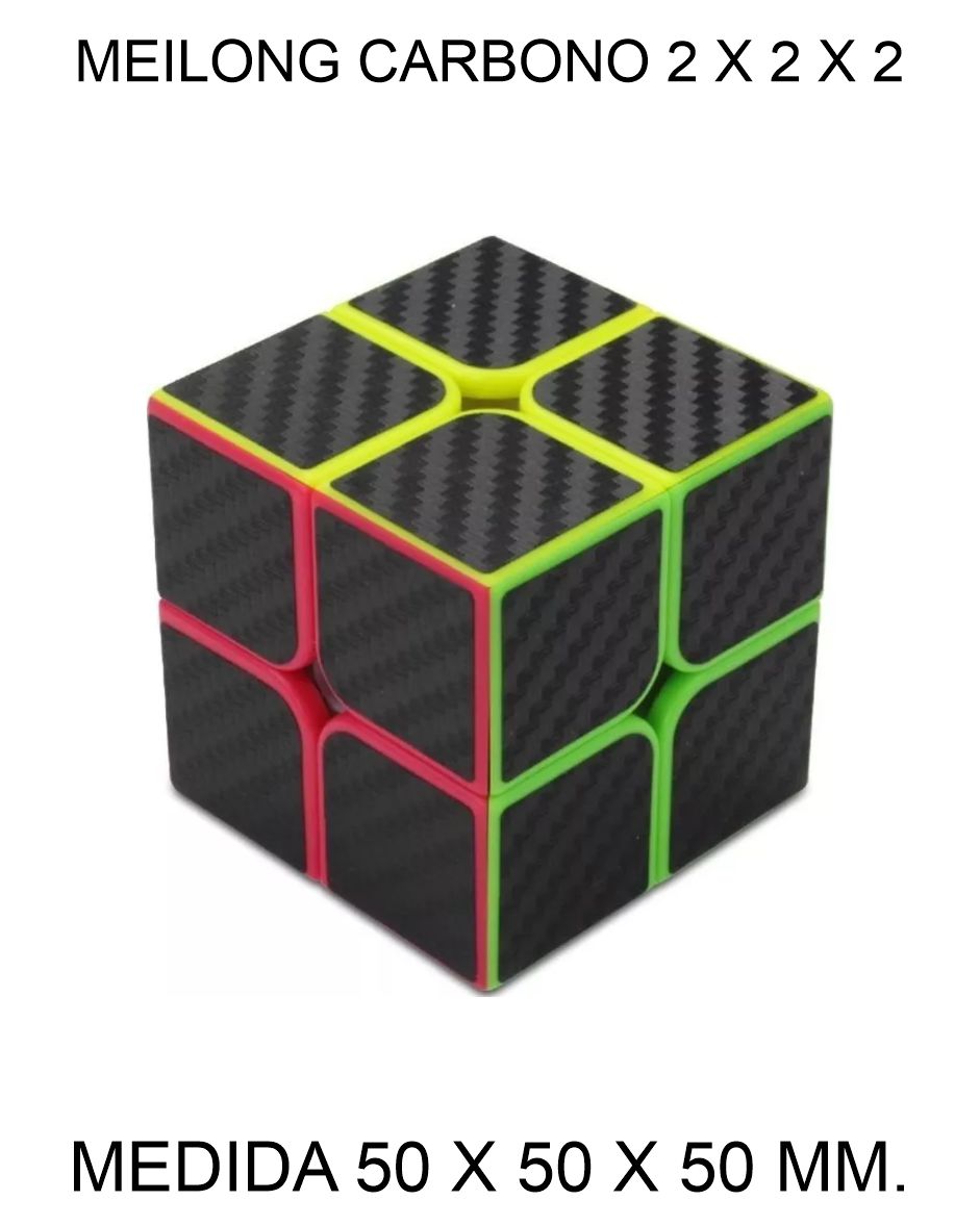 CUBO DE RUBIK O MAGICO MEILONG 2 X 2 X 2 MOYU CARBONO 50 X 50 X 50 MM. 