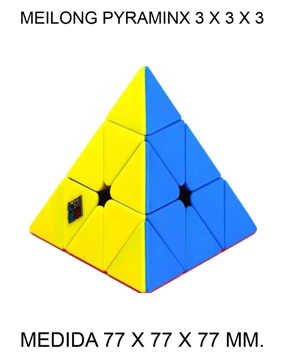 CUBO DE RUBIK O MAGICO MEILONG 3 X 3 X 3 MOYU PYRAMINX 77 X 77 X 77 MM. PIRAMIDE