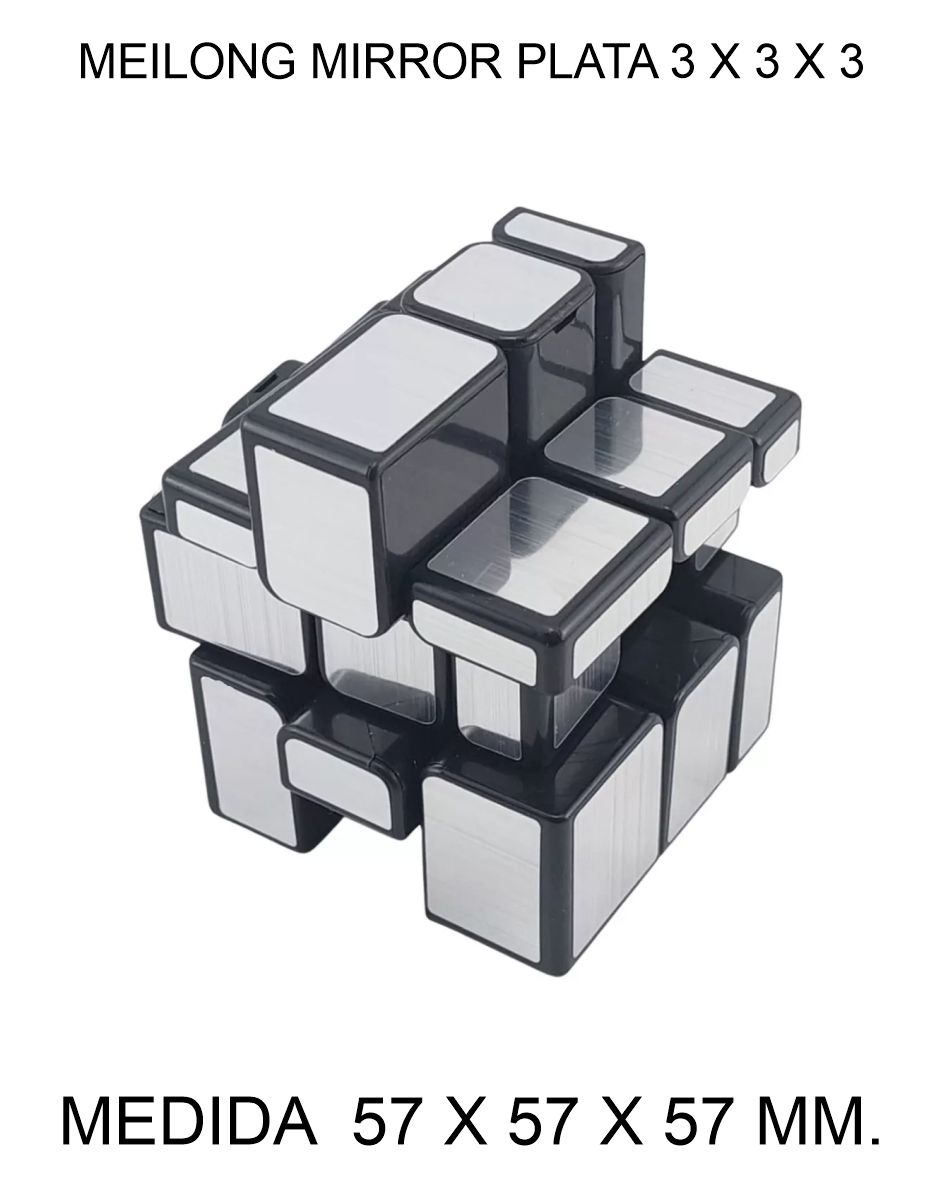 CUBO DE RUBIK O MAGICO MEILONG 3 X 3 X 3 MOYU MIRROR PLATEADO 57 X 57 X 57 MM. 