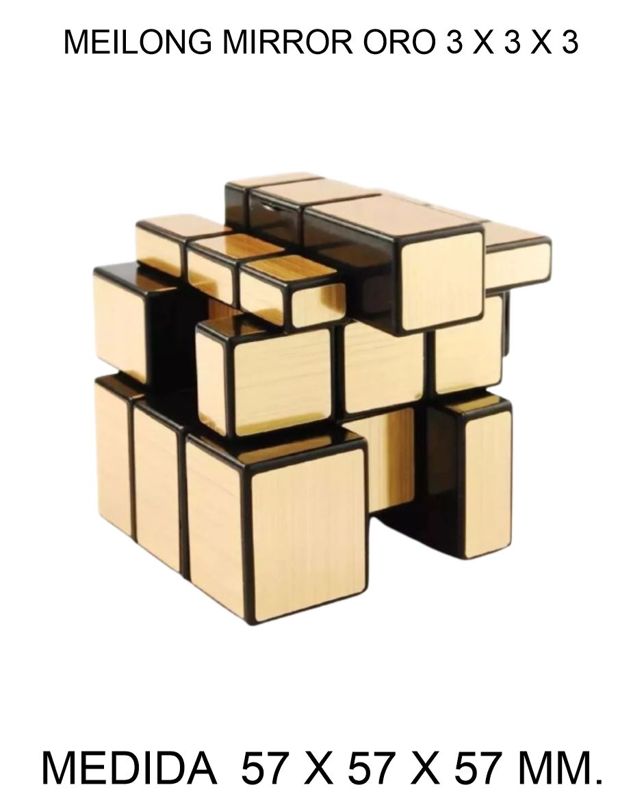 CUBO DE RUBIK O MAGICO MEILONG 3 X 3 X 3 MOYU MIRROR DORADO 57 X 57 X 57 MM. 