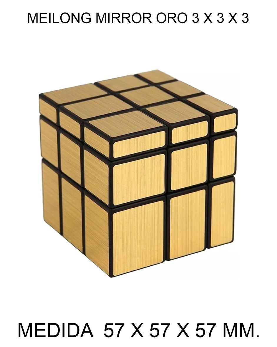 CUBO DE RUBIK O MAGICO MEILONG 3 X 3 X 3 MOYU MIRROR DORADO 57 X 57 X 57 MM. 