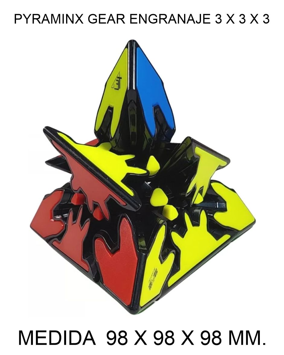 CUBO DE RUBIK O MAGICO QIYI 3 X 3 X 3 PYRAMINX GEAR ENGRANAJE 98 X 98 X 98 MM. 