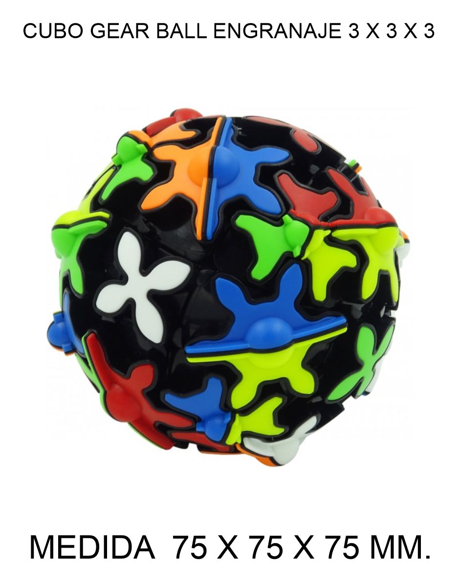 CUBO DE RUBIK O MAGICO QIYI 3 X 3 X 3 CUBO GEAR BALL ENGRANAJE ESFERICO 75 X 75 X 75 MM. 