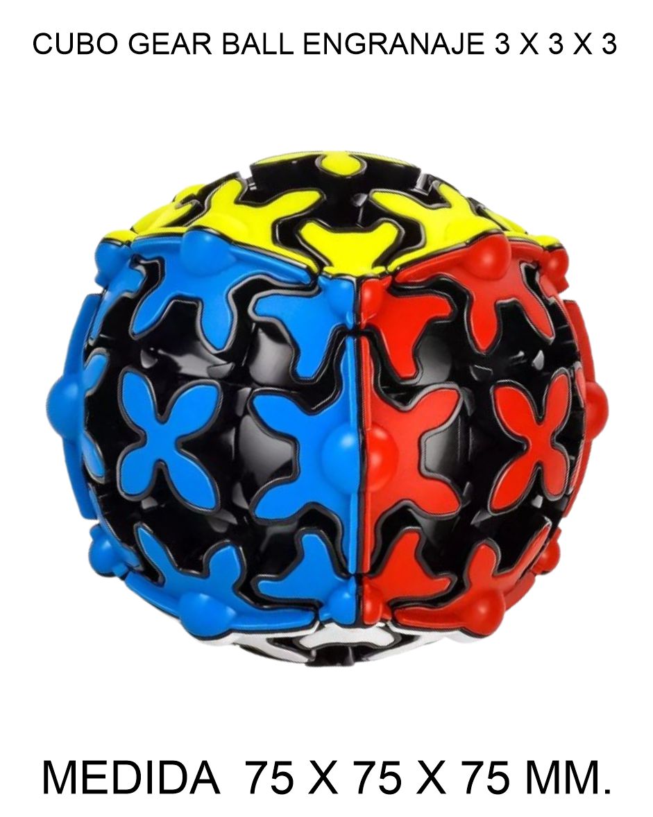 CUBO DE RUBIK O MAGICO QIYI 3 X 3 X 3 CUBO GEAR BALL ENGRANAJE ESFERICO 75 X 75 X 75 MM. 