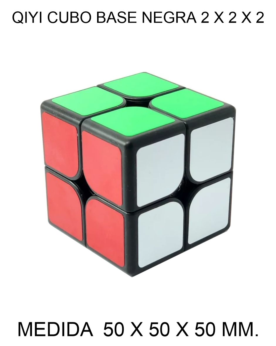 CUBO DE RUBIK O MAGICO QIYI 2 X 2 X 2 CUBO BASE NEGRA 50 X 50 X 50 MM. 