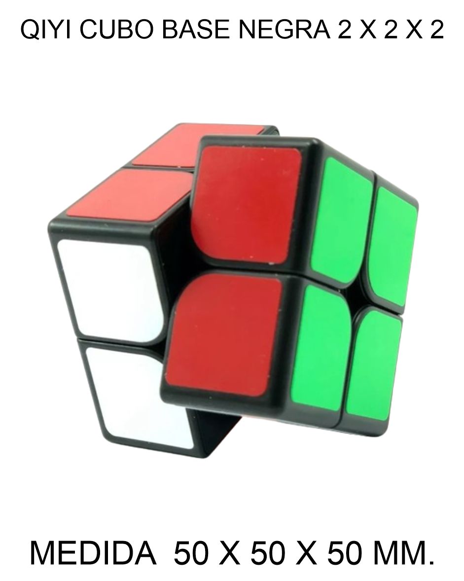 CUBO DE RUBIK O MAGICO QIYI 2 X 2 X 2 CUBO BASE NEGRA 50 X 50 X 50 MM. 