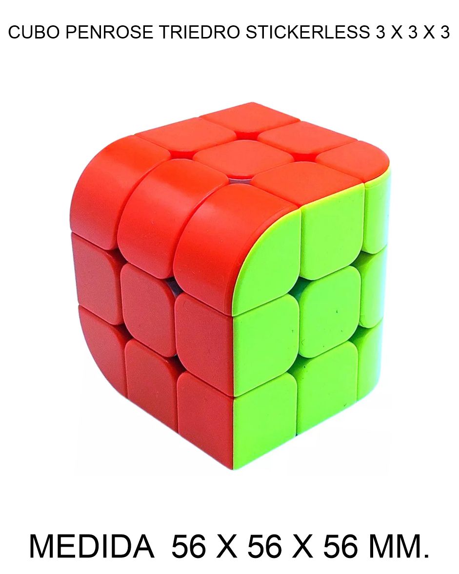 CUBO DE RUBIK O MAGICO JIEHUI 3 X 3 X 3 PENROSE TRIEDRO STICKERLESS 56 X 56 X 56 MM. 