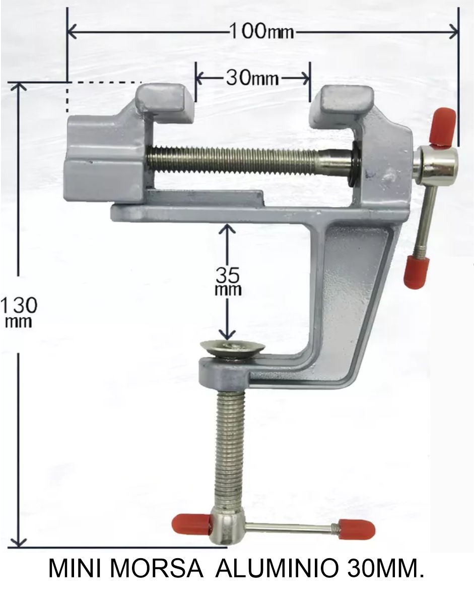 MINI MORSA DE MESA ALUMINIO APERTURA 30 MM.