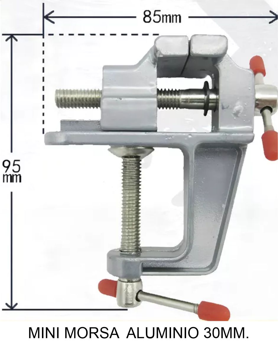 MINI MORSA DE MESA ALUMINIO APERTURA 30 MM.